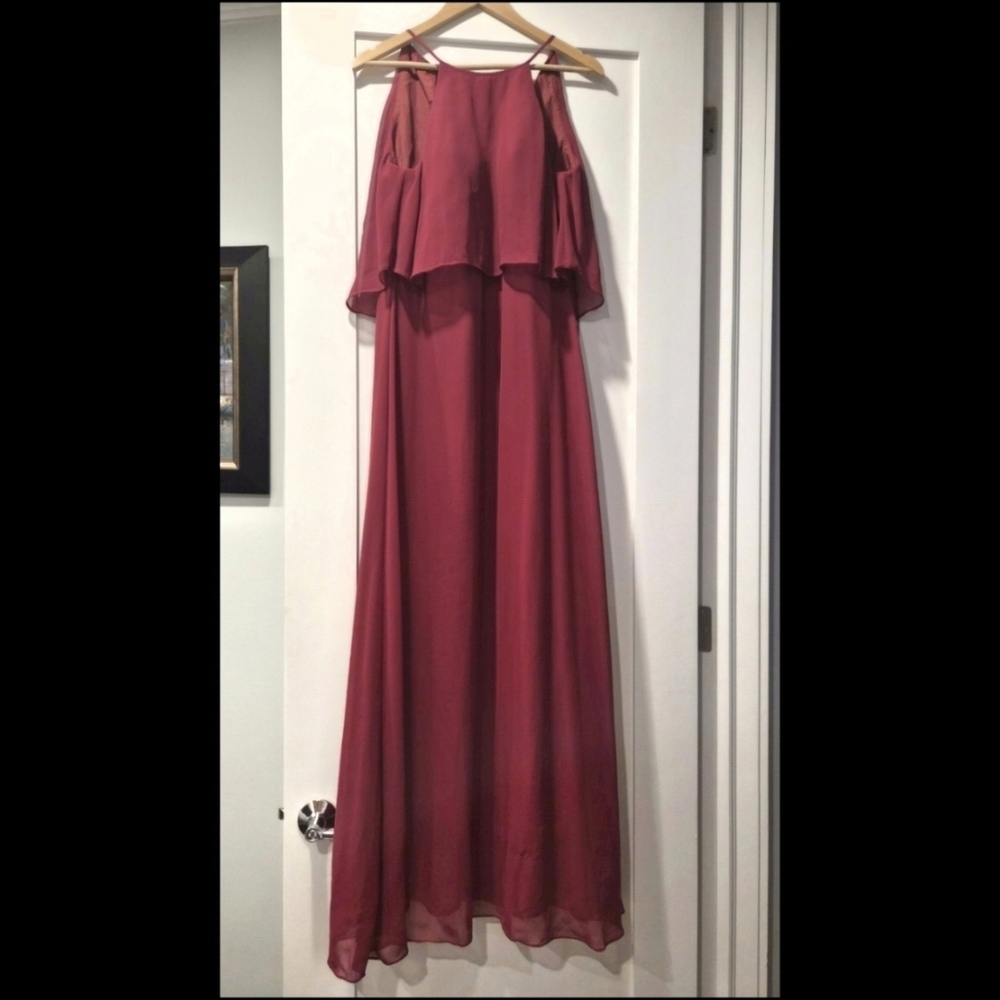 Azazie Wine Maxi Dress
